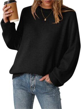 Women's Wool Blend Oversized Crewneck Sweater Fall Winter